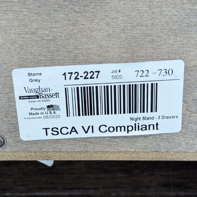 Vaughan Bassett Cool Rustic Clear Maple Three Drawer Nightstand For Sale - Image 10 of 11