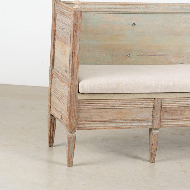 Early 19th Century Swedish Original Painted Gustavian Narrow Bench For Sale - Image 6 of 17