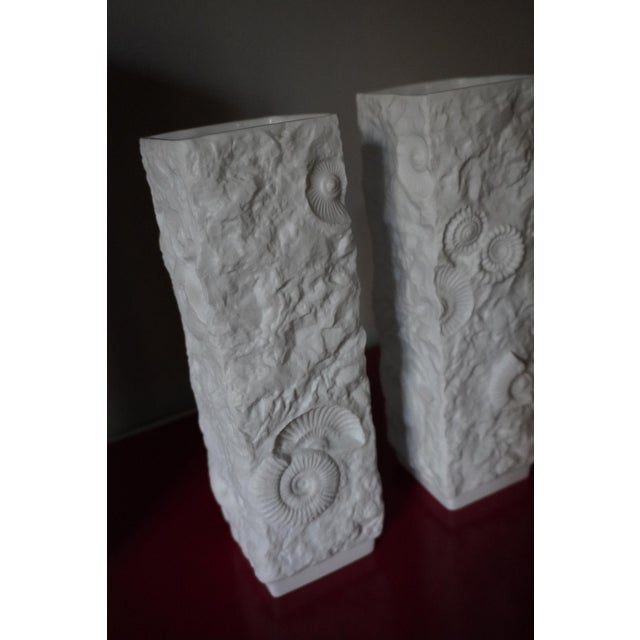 Vintage German Vases with Fossil Design in Biscuit Porcelain from AK Kaiser, 1960s, Set of 5 For Sale - Image 6 of 18