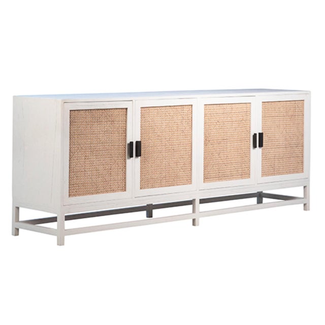 Modern White Cane Sideboard Chairish