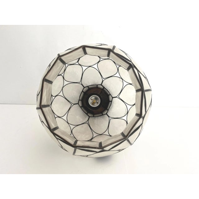 Feldman Capiz Shell Floral Pendant Light, 1960s For Sale - Image 14 of 18