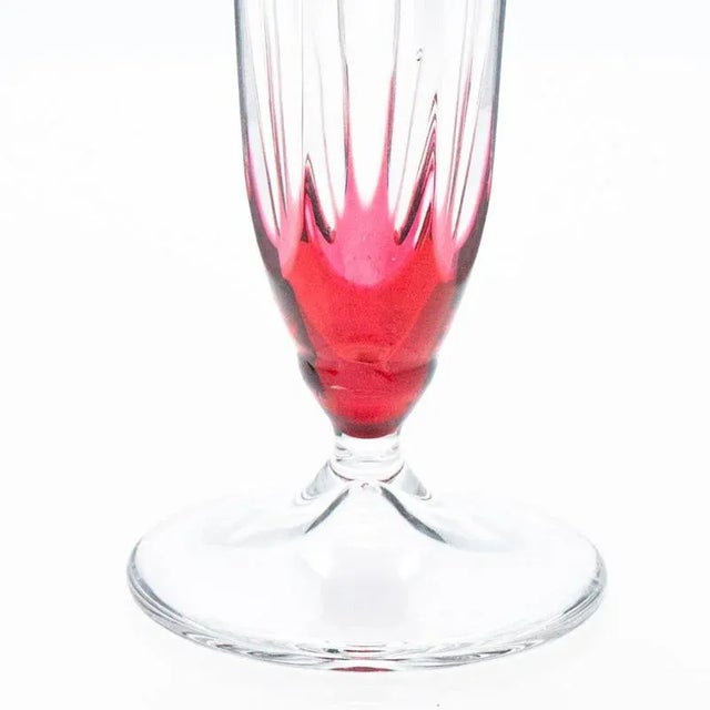 Vintage Exquise Vases in Deep Rose Red Crystal, 1950, Set of 3 For Sale - Image 16 of 18