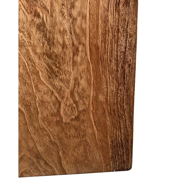 Rustic Modern Solid Teak Block Vintage End / Side Table For Sale In Los Angeles - Image 6 of 10