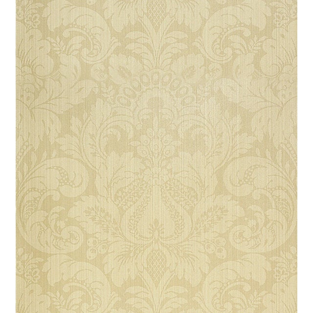 The House of Scalamandré Daphne Wallcovering, Antique White For Sale