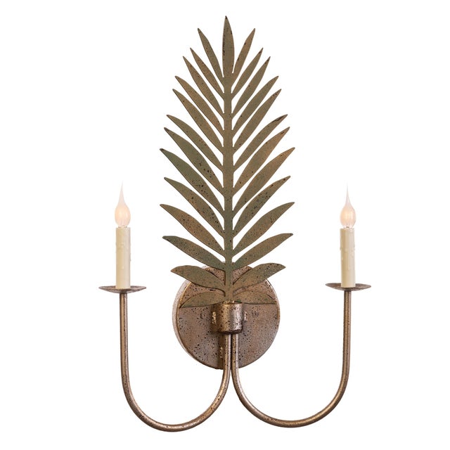 The Naples Sconce is inspired by vintage Floridian designs with an art deco influence. The steel palm frond is centered...
