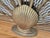 1970s Vintage Brass Peacock Folding Fireplace Screen With Shell Motif For Sale - Image 5 of 12