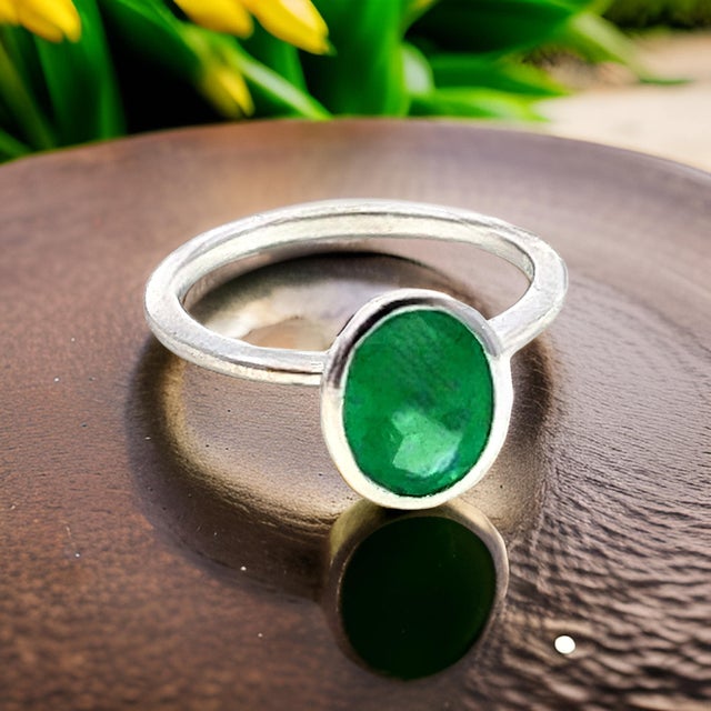 Green Natural Solitaire Emerald Ring Size 6.5 14k White Gold 2.5 Cts Certified For Sale - Image 8 of 14