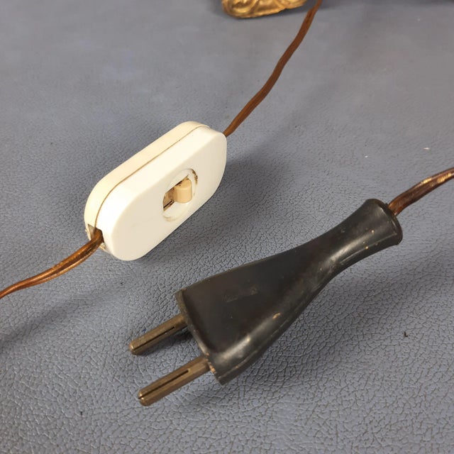 Antique Table Lamp in Wood and Brass, 1890s For Sale - Image 15 of 18