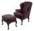 Hancock & Moore Leather Wing Chair & Ottoman For Sale