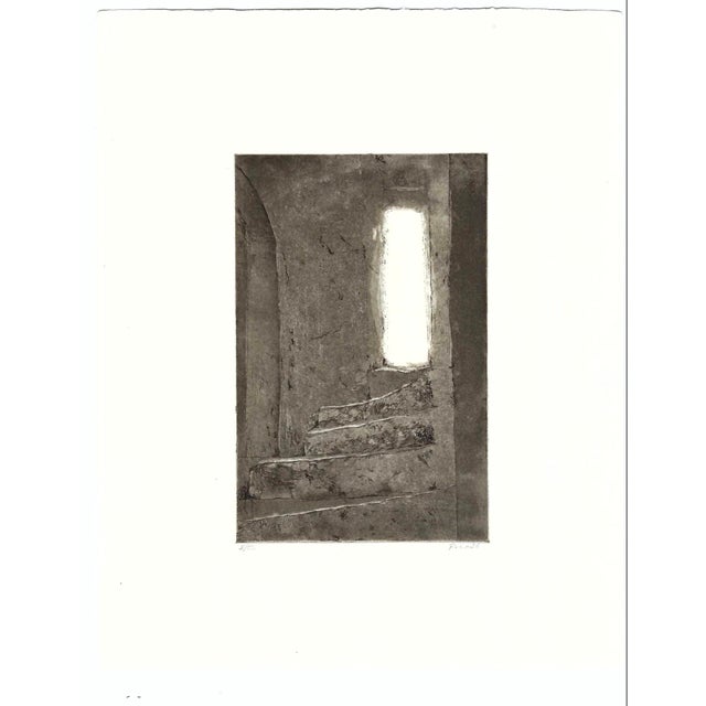 1990s etching with aquatint on paper by Vermont artist Rosemary Ladd. Pencil signed, and numbered 5 of 50. Combined...