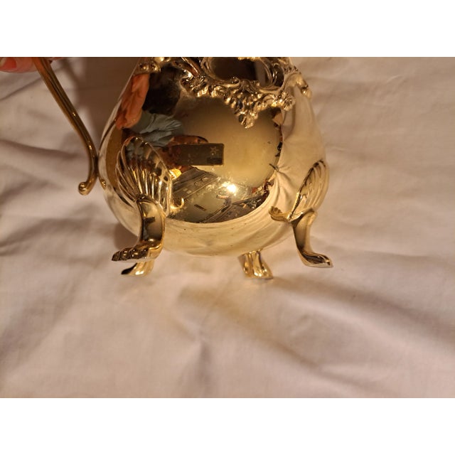 Mid-Century Gold-Plate Water Pitcher For Sale - Image 4 of 8