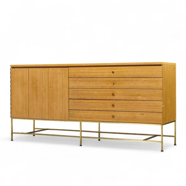 Brown Paul McCobb for Calvin Mid Century Buffet and Hutch For Sale - Image 8 of 17