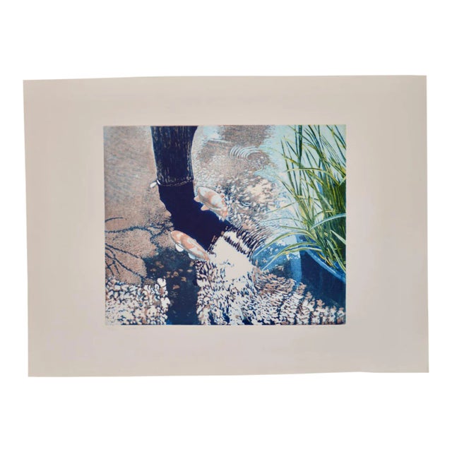 Vintage Koi Pond "Second June" Etching W/ Aquatint by Thadd Evans C.1986 For Sale