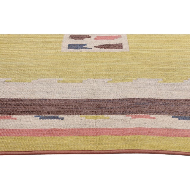 Mid 20th Century Vintage Swedish Rollakan Rug, 05'06 X 08'05 For Sale - Image 5 of 10