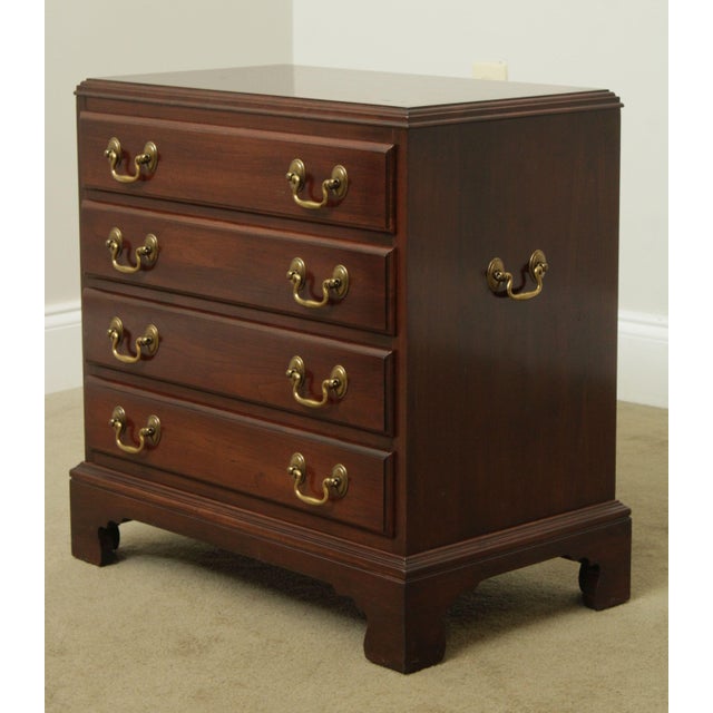 Ethan Allen Georgian Court Cherry 4 Drawer Low Chest Nightstand Chairish