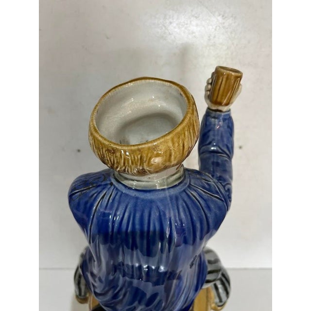 Polychrome Earthenware Fountain, 20th Century For Sale - Image 4 of 14