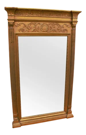 Hollywood Regency Henredon for Charles X Collection Brass Wall Mirror