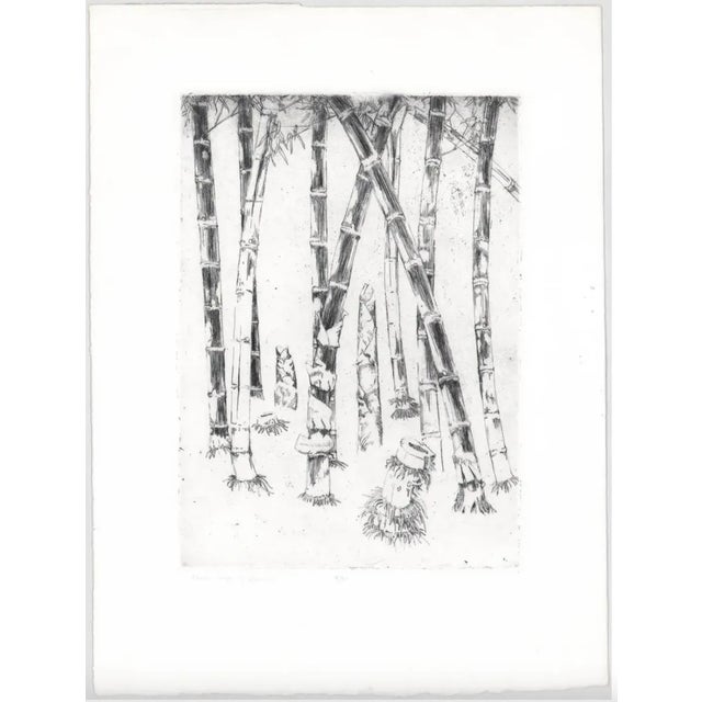 1980s Seven Ages of Bamboo etching on paper; unsigned, pencil titled and numbered 9 of 50.