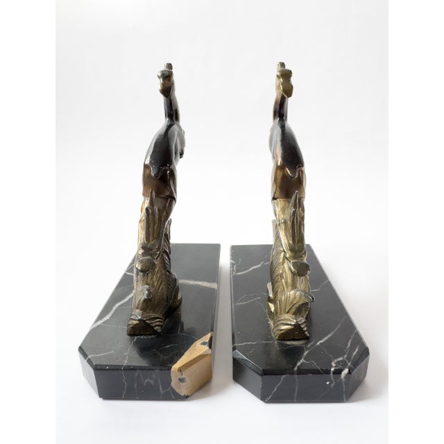 Pair of French Art Deco Leaping Antelope Bookends, Signed Tedd, C. 1930 For Sale - Image 6 of 18