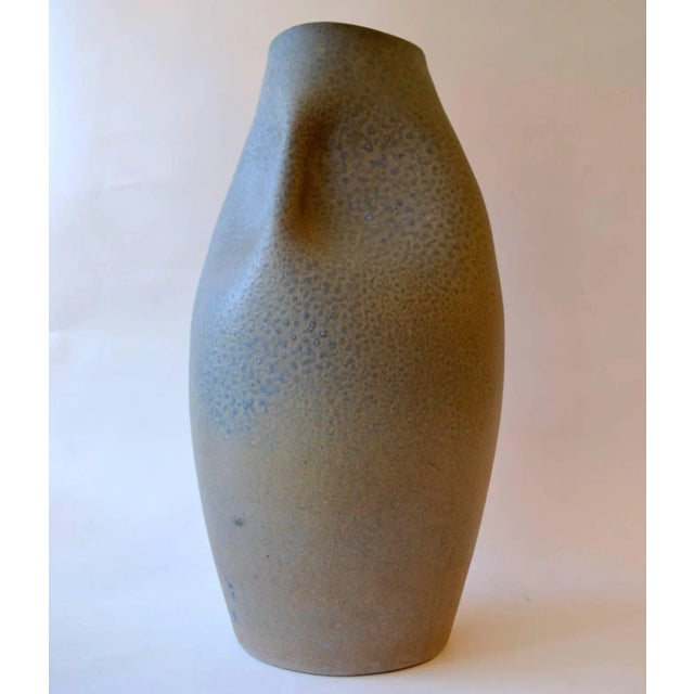 Mid-Century German Sea Blue Sculptural Ceramic Vase, 1960s For Sale - Image 6 of 8
