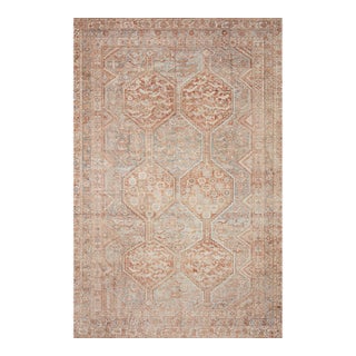 Chris Loves Julia x Loloi Jules Tangerine / Mist 2'-3" x 3'-9" Accent Rug For Sale