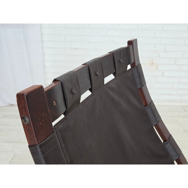 Brown Vintage Norwegian Lounge Chairs with Ottoman by Else & Nordahl Solheim for Rybo Rykken & Co, 1970s, Set of 3 For Sale - Image 8 of 18