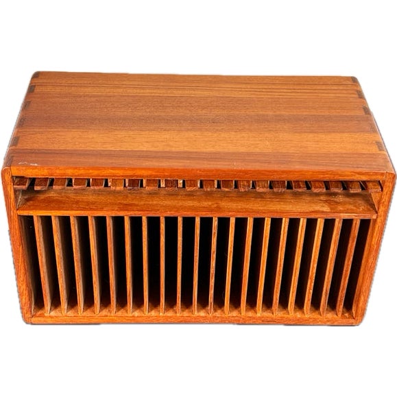 1980s 1980s Kalmar Designs Teak Wood CD Storage Rack With Ejector Mechanism For Sale - Image 5 of 7