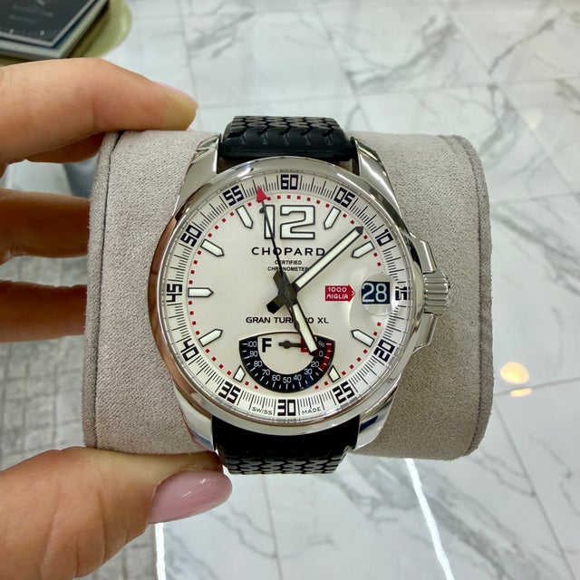 Chopard Mille Miglia Gran Turismo XL 44mm 8997 White Dial Steel Automatic Watch For Sale - Image 9 of 9