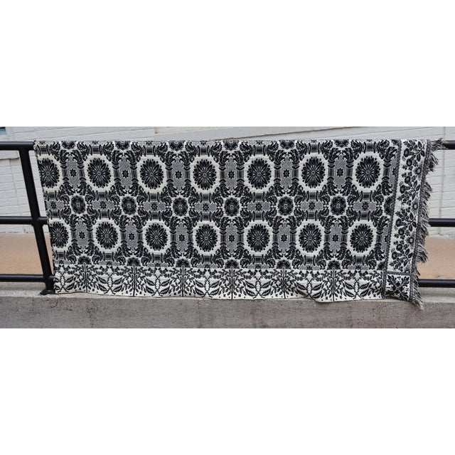 Antique American Reversible Jacquard Coverlet, Wool and Cotton, Dated 1848 For Sale - Image 12 of 16