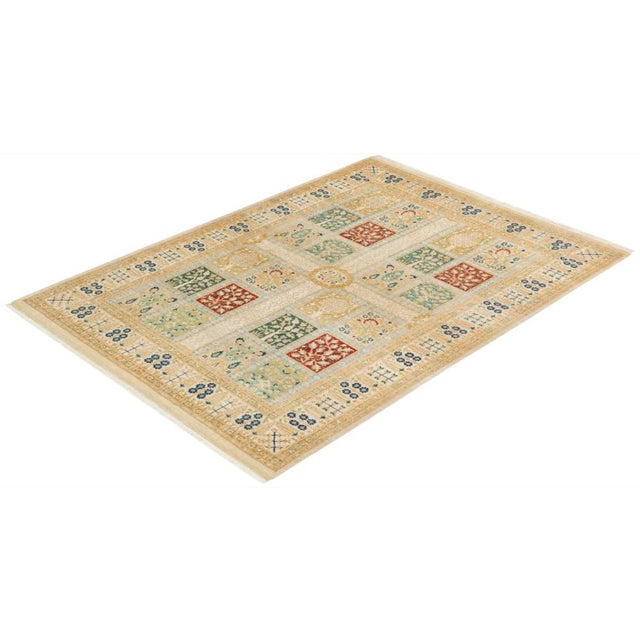 Ivory Mogul Collection Hand-Knotted Area Rug - Ivory 4' 2" x 6' 0" For Sale - Image 8 of 9