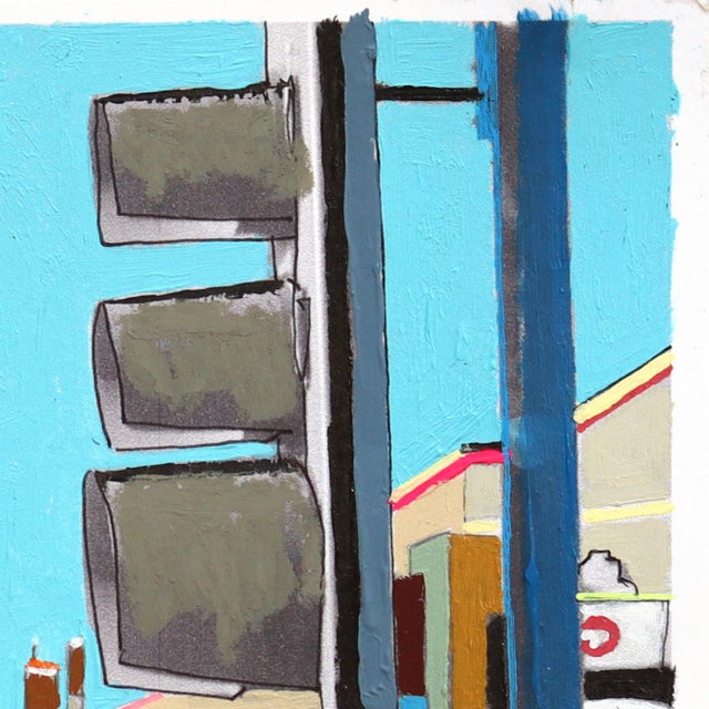 2020s Stoke Newington, London - Original Contemporary Cityscape Mixed Media Painting on Paper by Fabio Coruzzi For Sale - Image 5 of 7