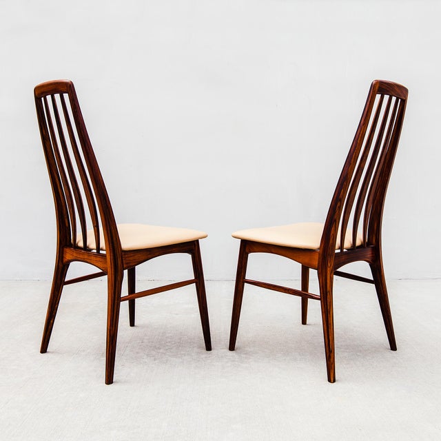 Brick Red 1970s Restored Danish Mid Century Modern Rosewood "Eva" Dining Chairs by Niels Koefoed For Sale - Image 8 of 13