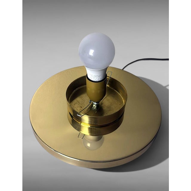 Vintage Pair of Italian Lamps With Brass Bases and Opal Glass Shades For Sale - Image 11 of 16