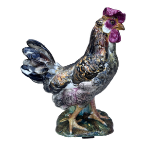 19th French Majolica Hen Vase Jerome Massier