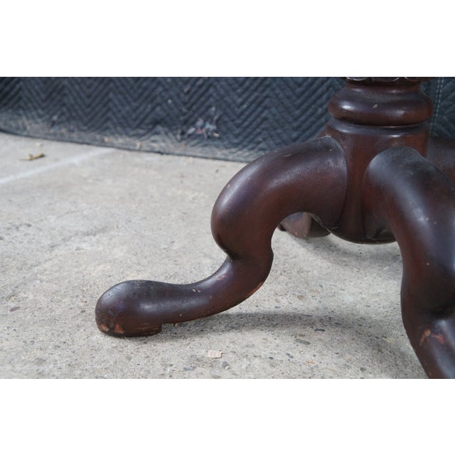 Antique American Empire Mahogany Drop Leaf Parlor Work Table Sewing Stand Chest For Sale - Image 10 of 16