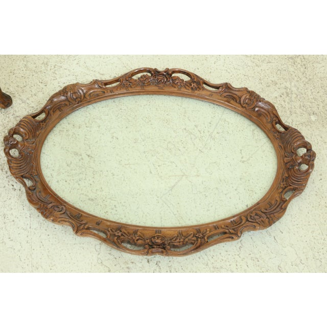 Wood Vintage 1930s French Style Inlaid Mahogany Coffee Table For Sale - Image 7 of 11