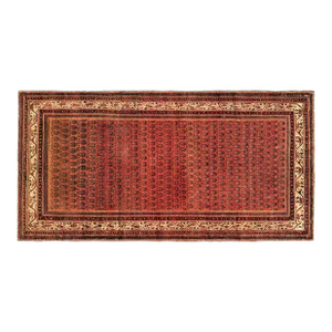 Antique Persian Saraband Oriental Rug, in Gallery Size, Repeating Paisley Design