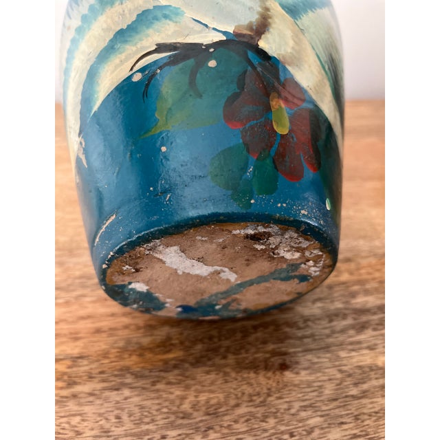 1930s Mexican Hand-Painted Tonala Vase For Sale - Image 12 of 12