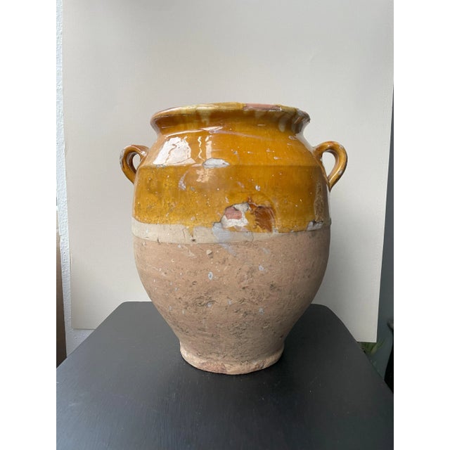 Small Yellow Glazed Ceramic Confit Jar For Sale - Image 6 of 6