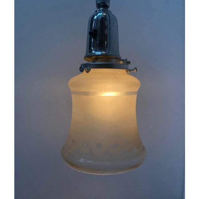 Victorian 2 " Victorian Style Frosted Laced Hand Blown Glass Shades Six Available For Sale - Image 3 of 8