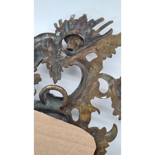 Antique French Rococo Mirror in Dark Bronze, 1800s For Sale - Image 11 of 12