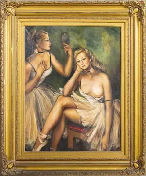 European School Artist, The Dancers, Oil on Canvas, Framed