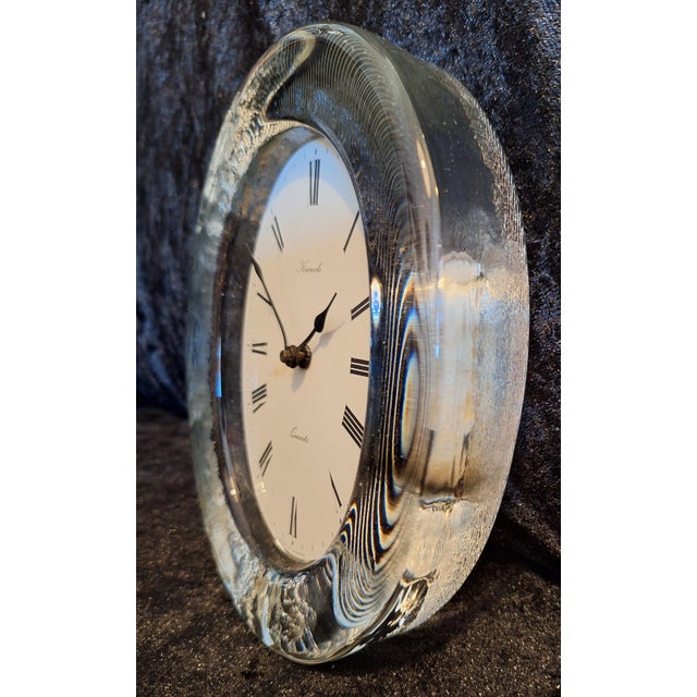 Vintage German Table Clock with Glass Case and White Metal Dial from Kienzle, 1970s For Sale - Image 4 of 8