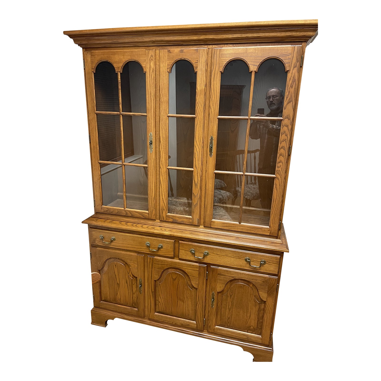 1980s Hitchcock Early American Style Buffet With China Top Chairish