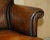 Brown Set of Art Deco Hand Dyed Cigar Brown Leather Club Armchairs For Sale - Image 8 of 18