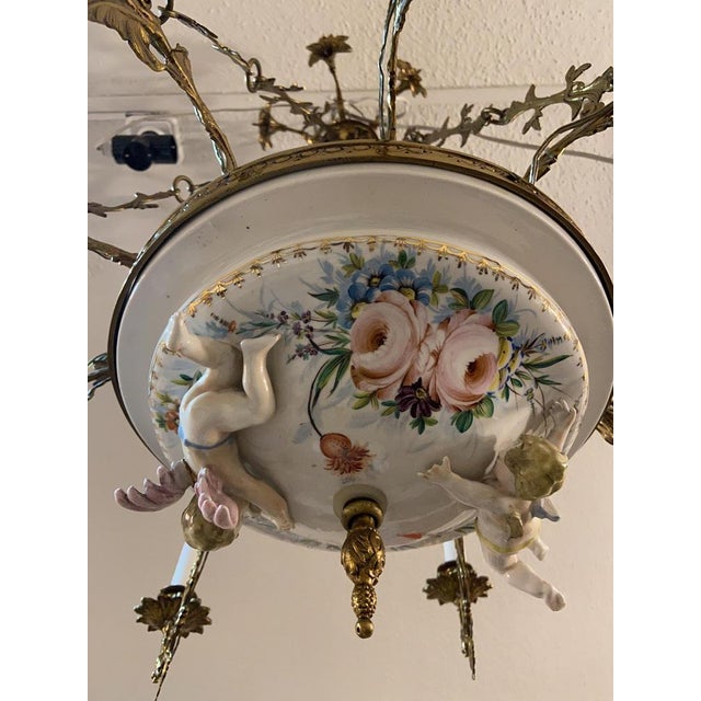 Rococo Gold Bronze & Brass, Porcelain For Sale - Image 6 of 16