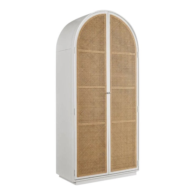 Modern Arched Storage Cabinet With Cane Front by Universal Furniture For Sale