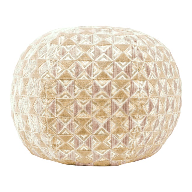 Scalamandre 12" Ball Parlor Velvet Ball Pillow in Butter Pecan For Sale