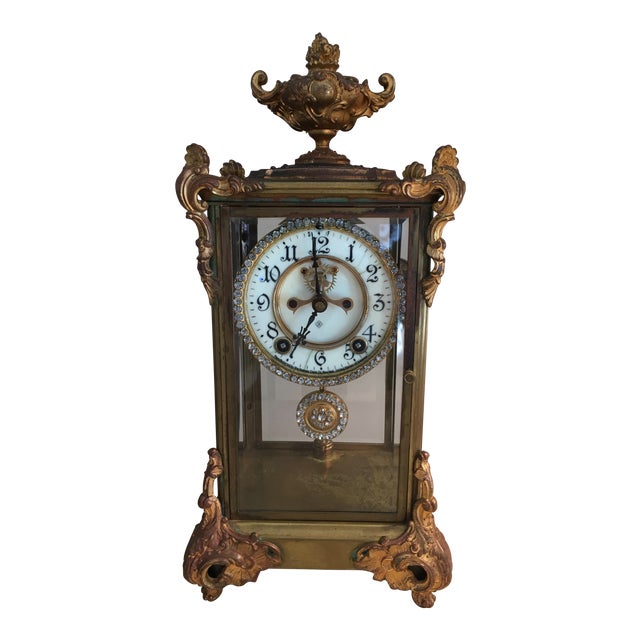 Ansonia Marquis Crystal Regulator Mantle Clock Chairish