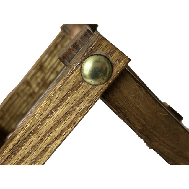 Mid-Century Modern Folding Wooden Wine Rack – Vintage Accordion Expandable Wine Holder With Brass Rivet Accents, Collapsible Bar Storage For Sale - Image 6 of 9